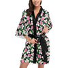 Hibiscus Pink Flower Hawaiian Print Women Short Kimono Robe