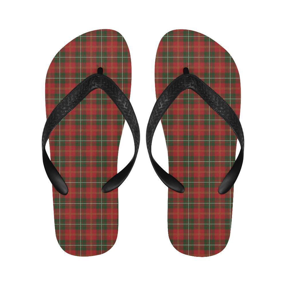 Holiday Tartan Plaid Pattern Flip Flops-JTAMIGO.COM
