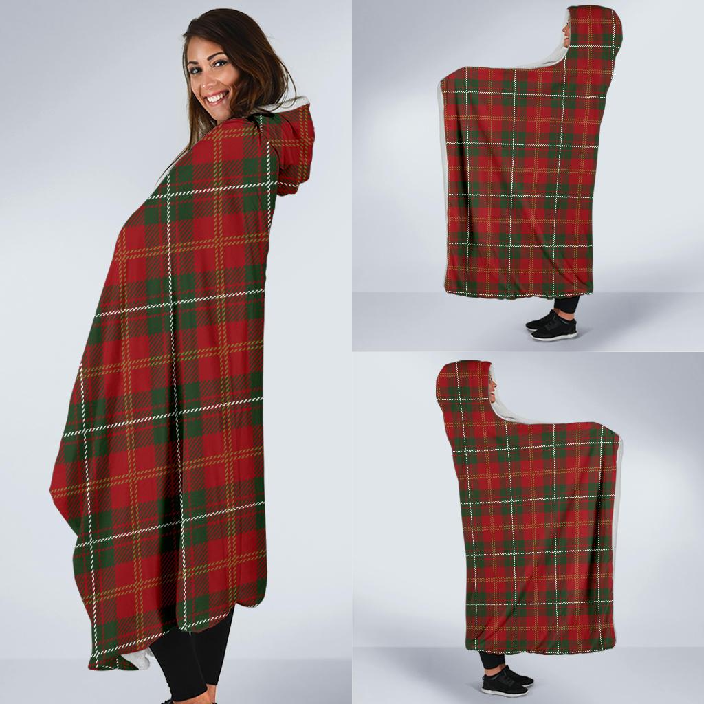 Holiday Tartan Plaid Pattern Hooded Blanket-JTAMIGO.COM