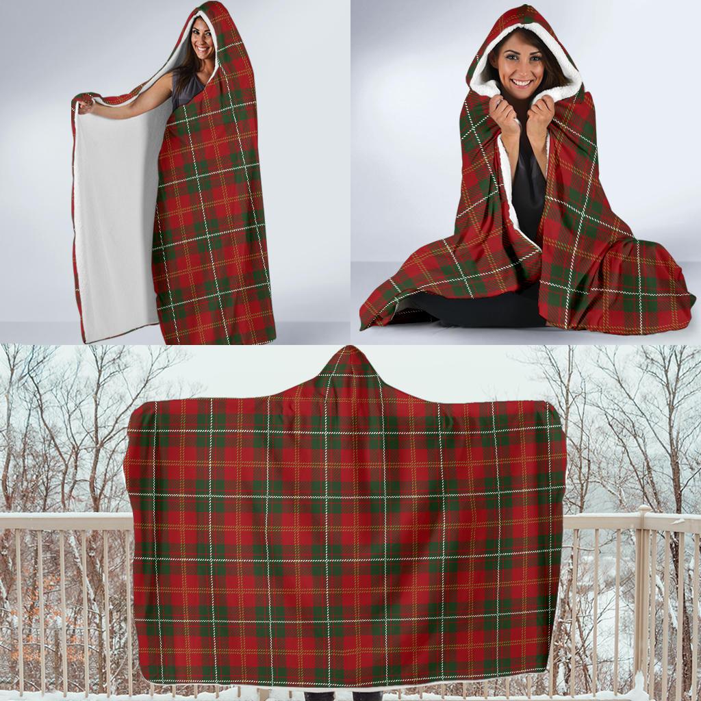 Holiday Tartan Plaid Pattern Hooded Blanket-JTAMIGO.COM