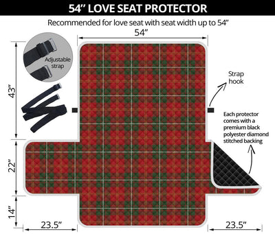 Holiday Tartan Plaid Pattern Loveseat Sofa Protector-JTAMIGO.COM