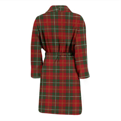 Holiday Tartan Plaid Pattern Men Bath Robe-JTAMIGO.COM