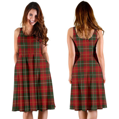 Holiday Tartan Plaid Pattern Sleeveless Dress