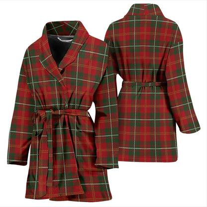 Holiday Tartan Plaid Pattern Women Bath Robe-JTAMIGO.COM