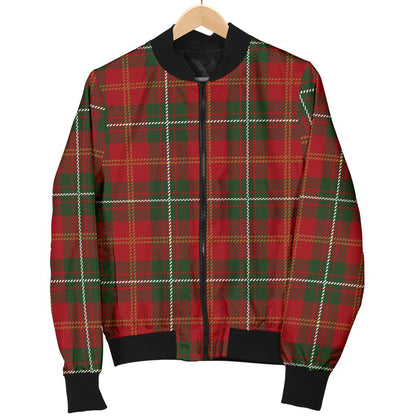 Holiday Tartan Plaid Pattern Women Casual Bomber Jacket