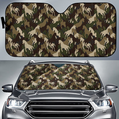 Horse Camo Themed Design Print Car Sun Shade For Windshield