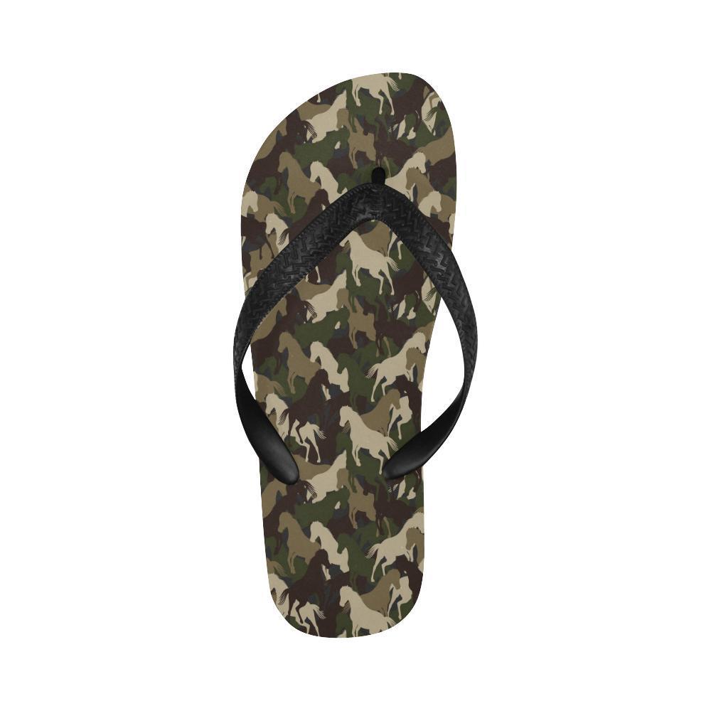 Horse Camo Themed Design Print Flip Flops-JTAMIGO.COM