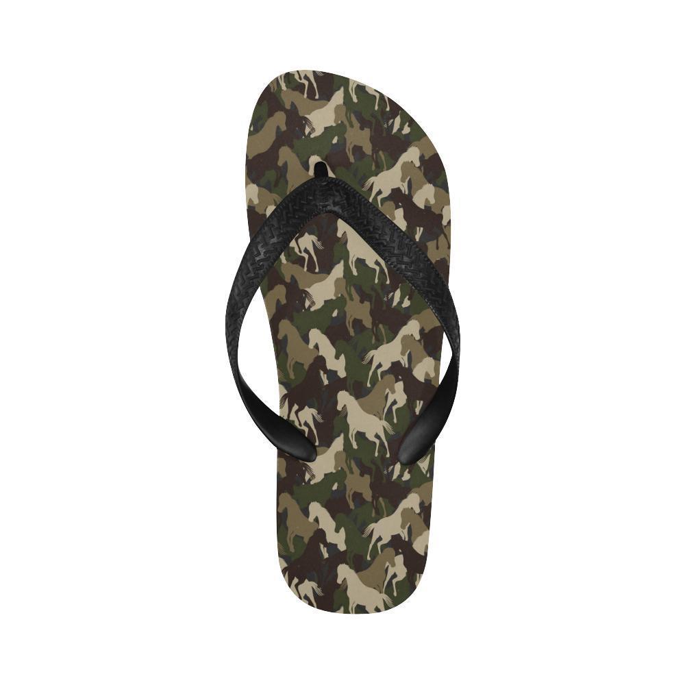 Horse Camo Themed Design Print Flip Flops-JTAMIGO.COM