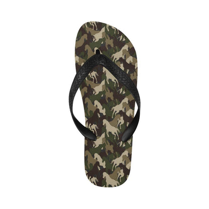 Horse Camo Themed Design Print Flip Flops-JTAMIGO.COM