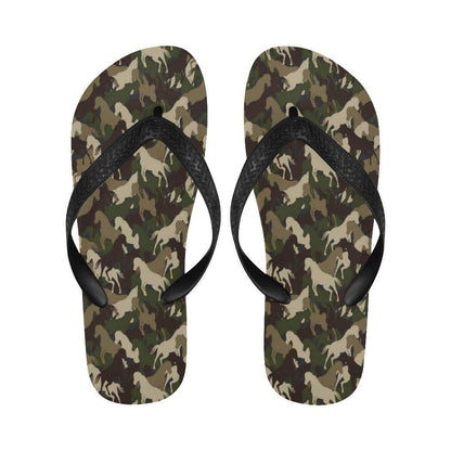 Horse Camo Themed Design Print Flip Flops-JTAMIGO.COM