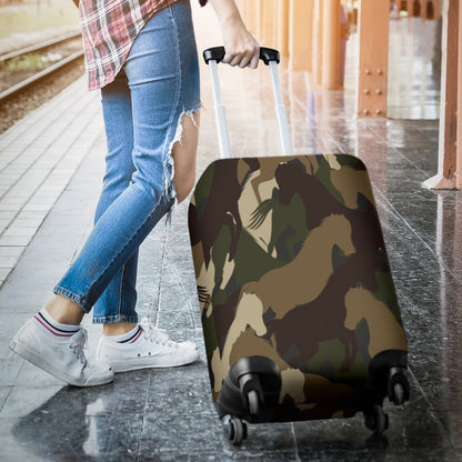 Horse Camo Themed Design Print Luggage Cover Protector