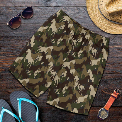 Horse Camo Themed Design Print Mens Shorts-JTAMIGO.COM
