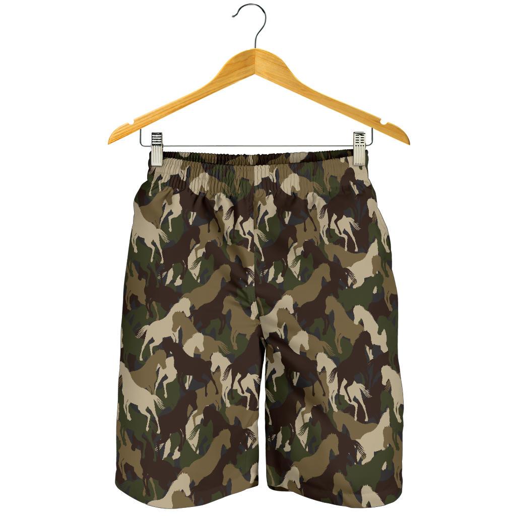 Horse Camo Themed Design Print Mens Shorts-JTAMIGO.COM