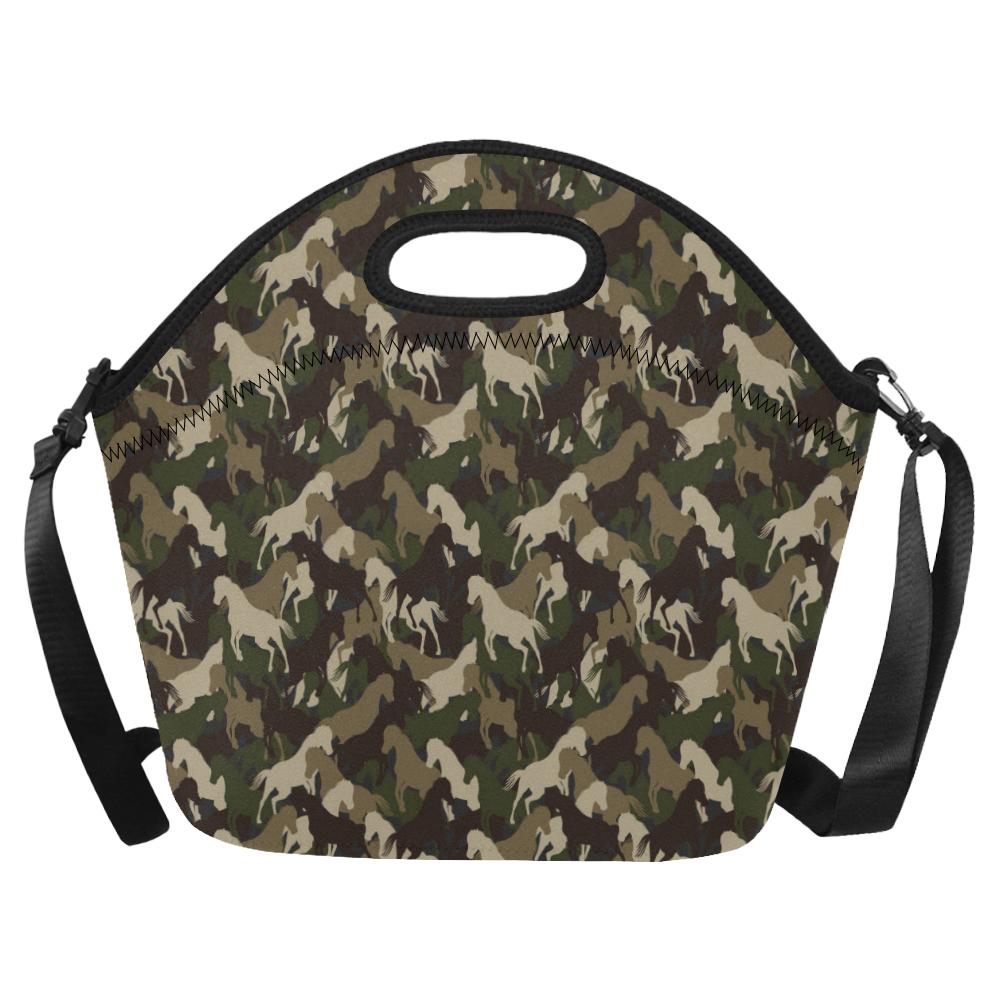 Horse Camo Themed Design Print Neoprene Lunch Bag (Model 1669)(Large)-JTAMIGO.COM