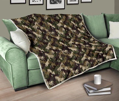 Horse Camo Themed Design Print Premium Quilt-JTAMIGO.COM