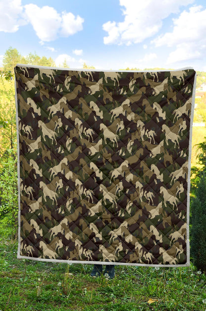 Horse Camo Themed Design Print Premium Quilt-JTAMIGO.COM