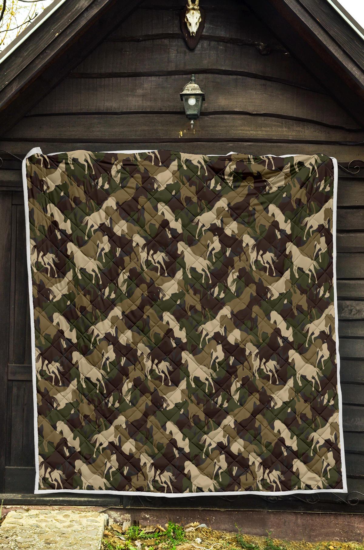 Horse Camo Themed Design Print Premium Quilt-JTAMIGO.COM