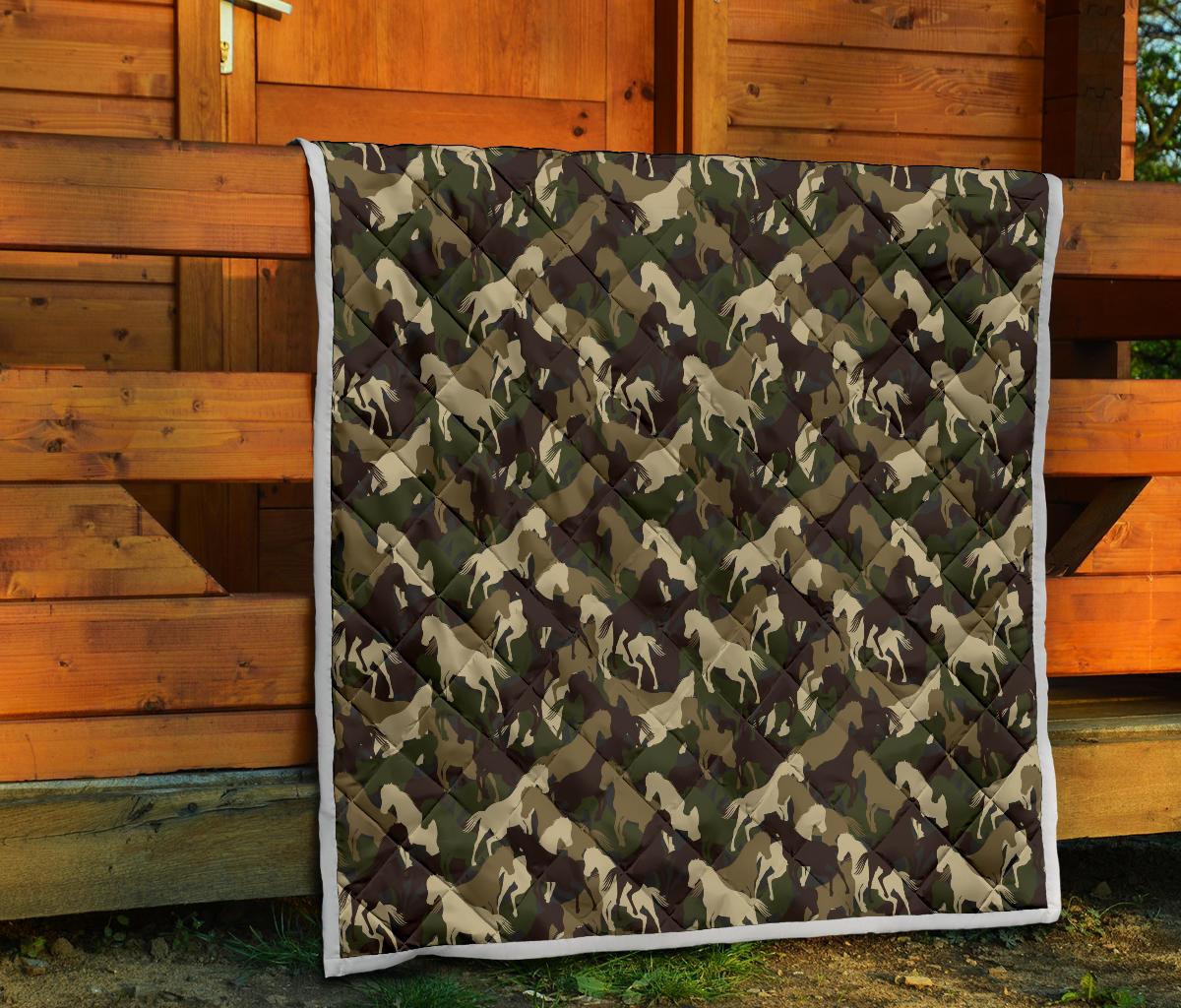 Horse Camo Themed Design Print Premium Quilt-JTAMIGO.COM