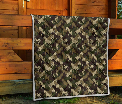Horse Camo Themed Design Print Premium Quilt-JTAMIGO.COM