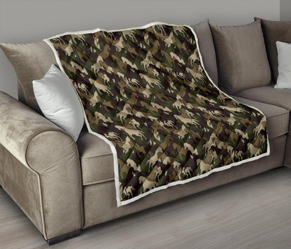 Horse Camo Themed Design Print Premium Quilt-JTAMIGO.COM