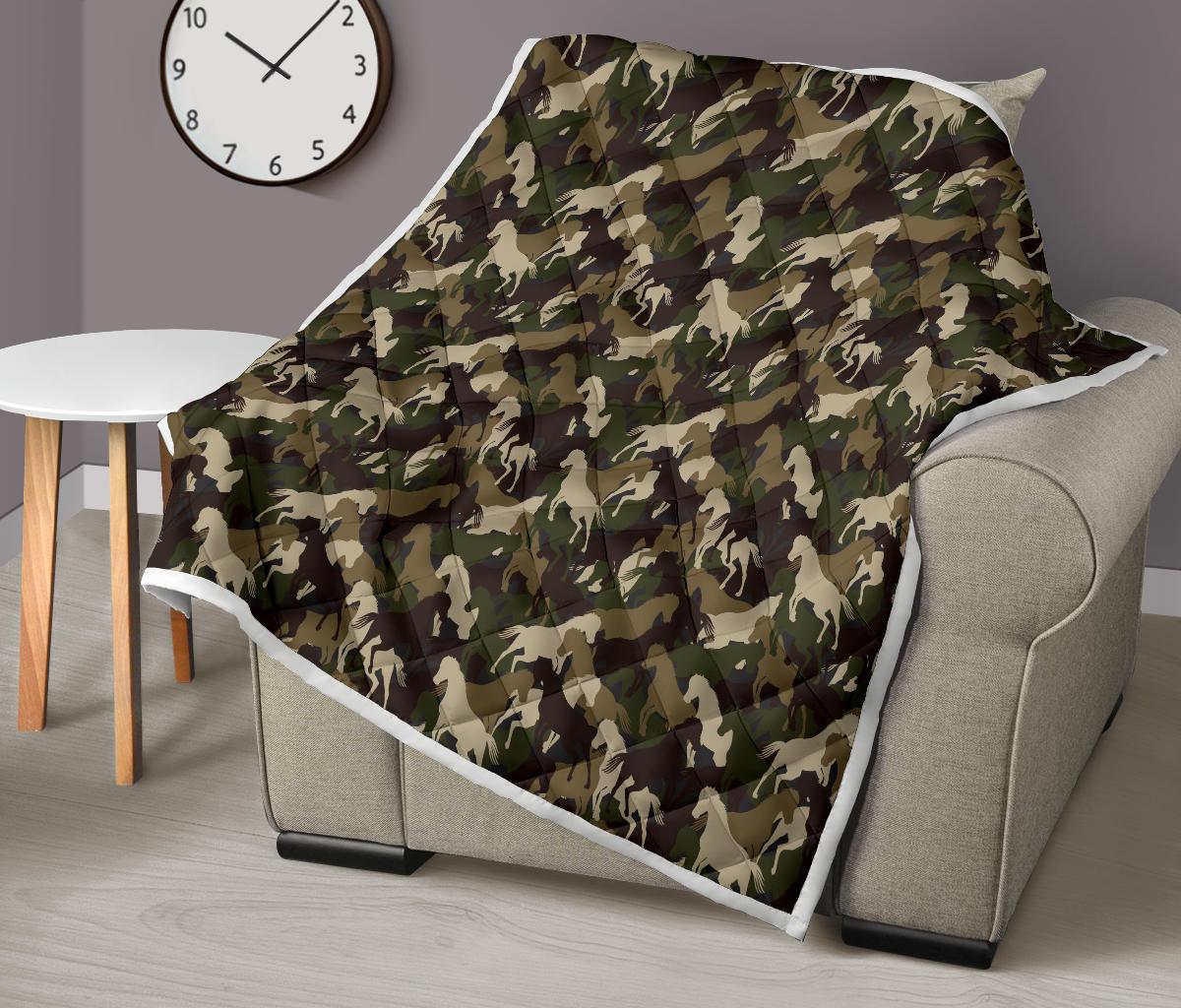 Horse Camo Themed Design Print Premium Quilt-JTAMIGO.COM
