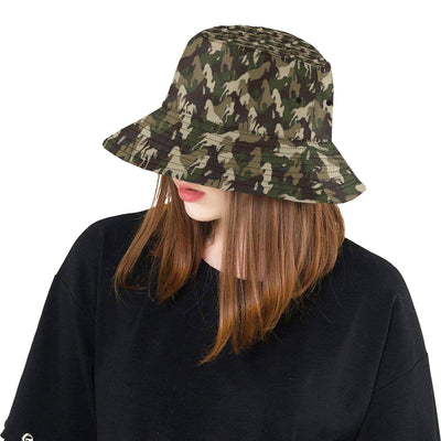 Horse Camo Themed Design Print Unisex Bucket Hat