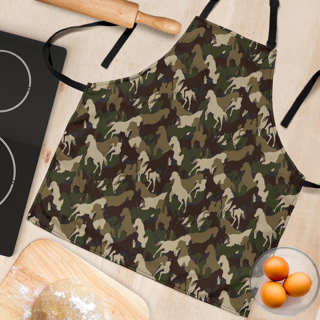 Horse Camo Themed Design Print Women Apron