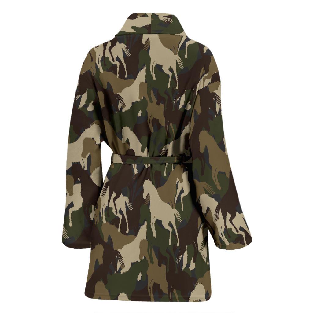 Horse Camo Themed Design Print Women Bath Robe-JTAMIGO.COM