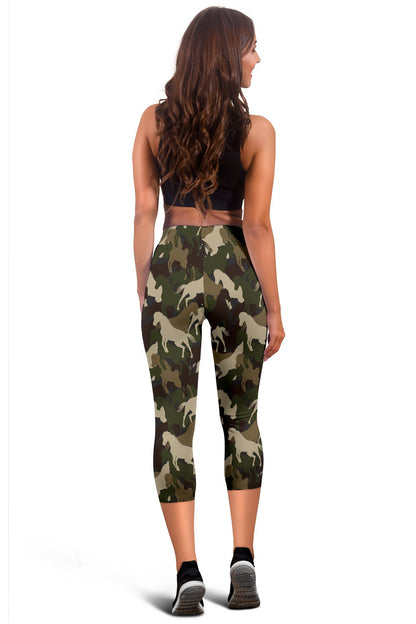 Horse Camo Themed Design Print Women Capris