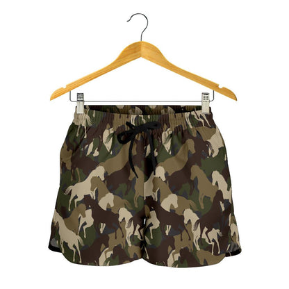 Horse Camo Themed Design Print Women Shorts-JTAMIGO.COM