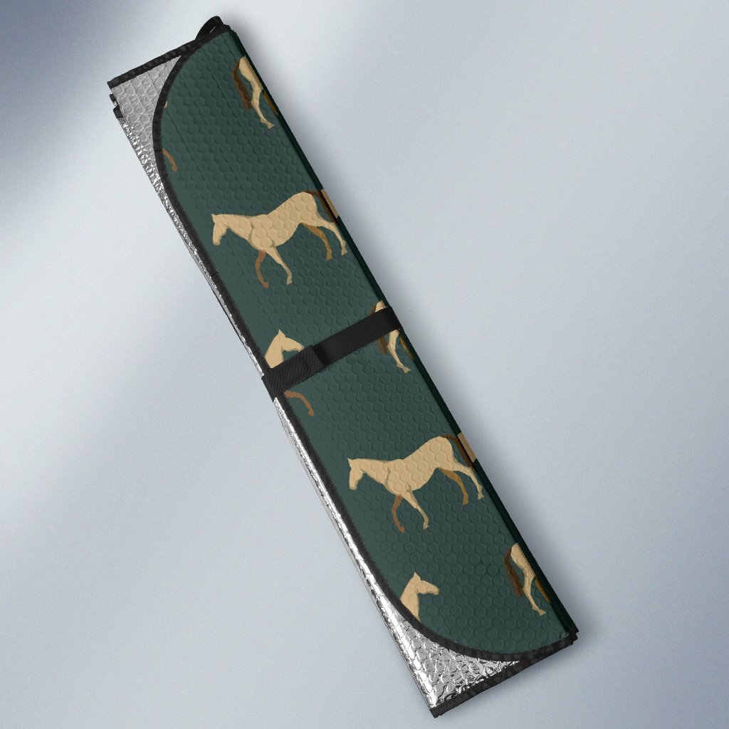 Horse Classic Themed Pattern Print Car Sun Shade For Windshield