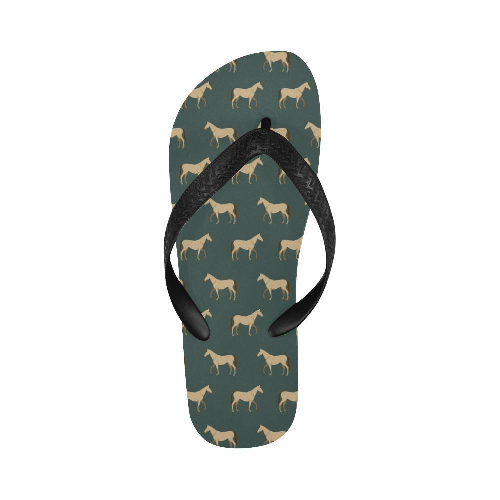 Horse Classic Themed Pattern Print Flip Flops-JTAMIGO.COM