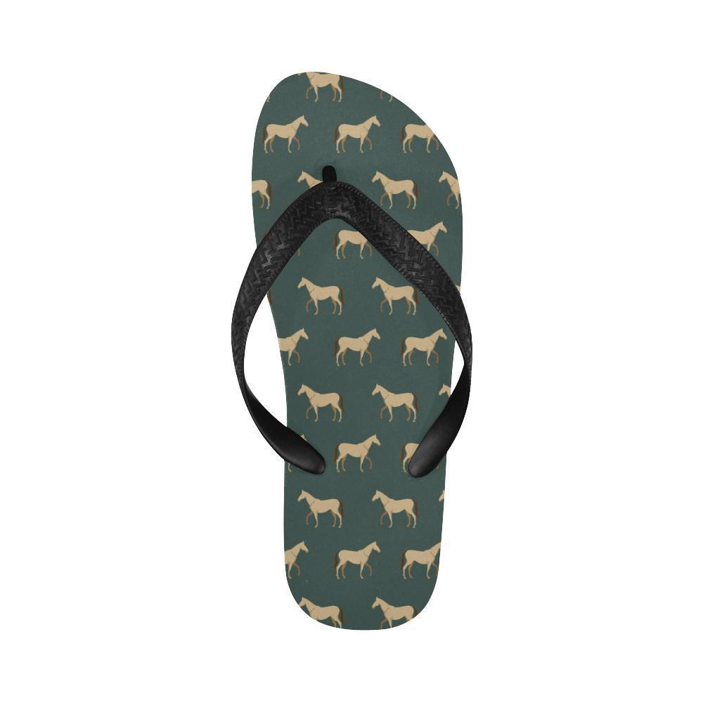 Horse Classic Themed Pattern Print Flip Flops-JTAMIGO.COM
