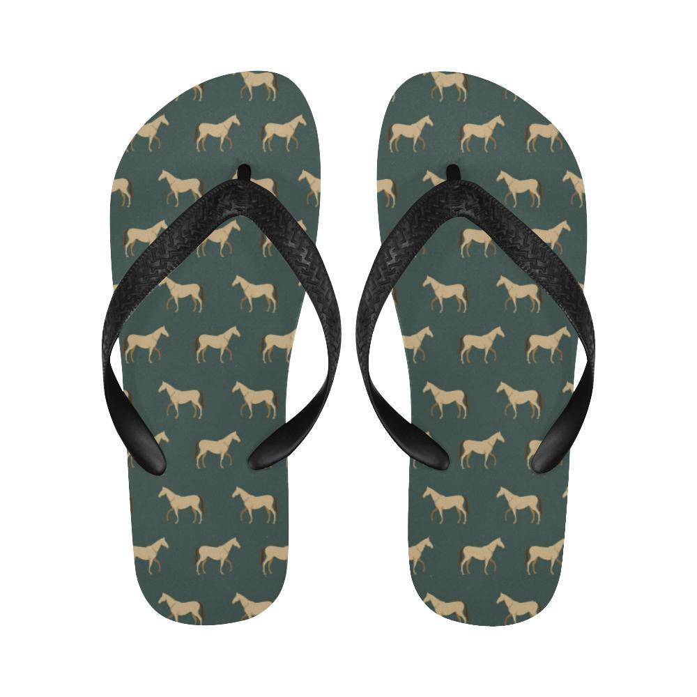 Horse Classic Themed Pattern Print Flip Flops-JTAMIGO.COM