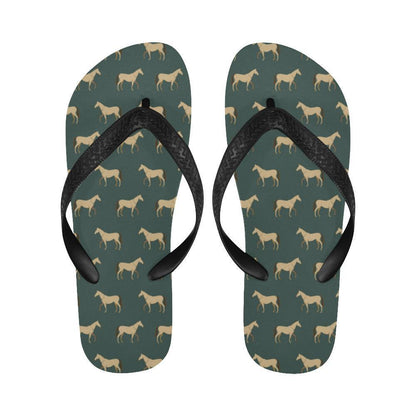 Horse Classic Themed Pattern Print Flip Flops-JTAMIGO.COM