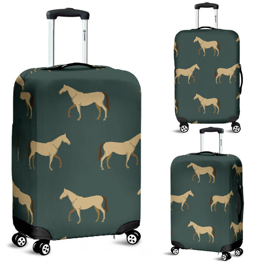 Horse Classic Themed Pattern Print Luggage Cover Protector