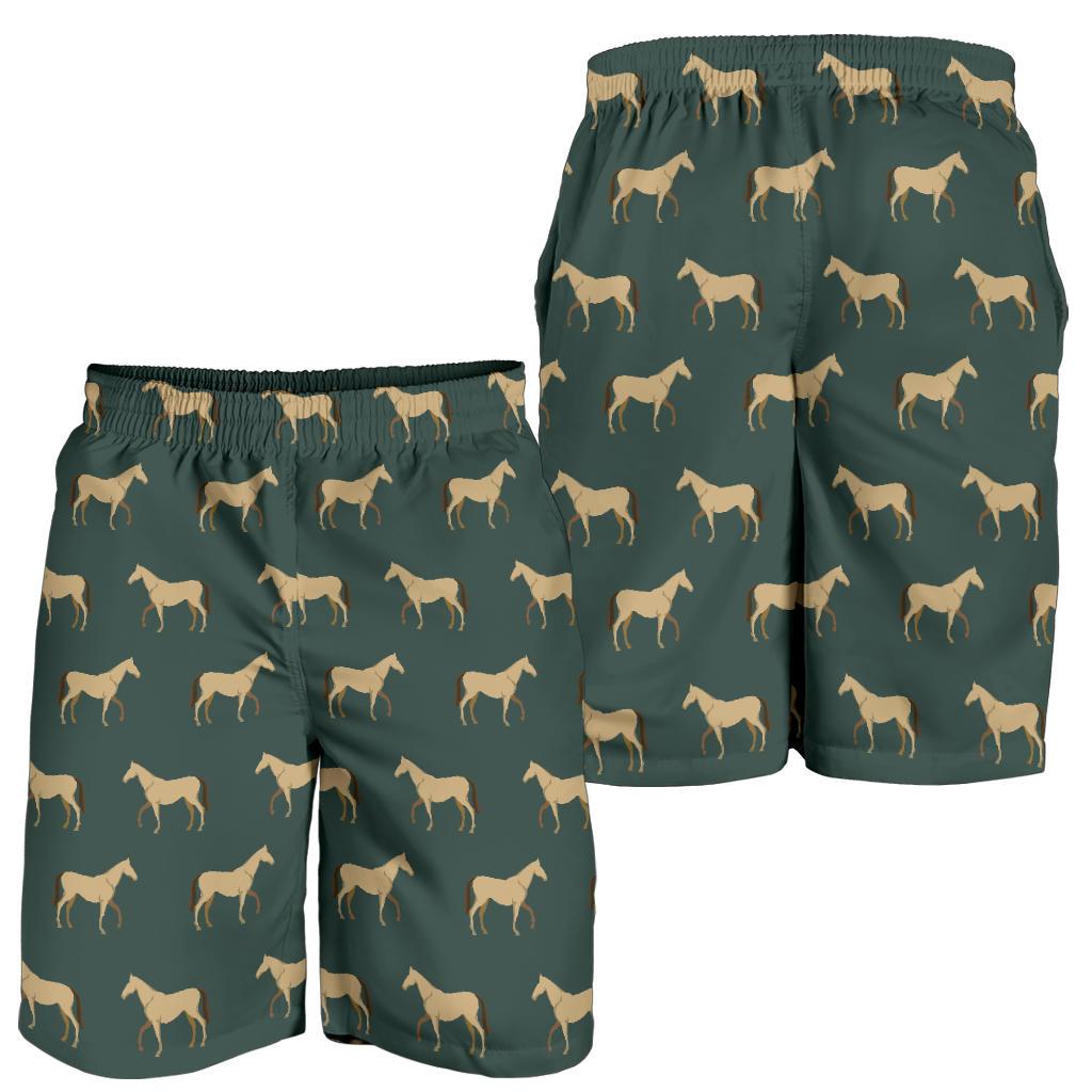 Horse Classic Themed Pattern Print Mens Shorts-JTAMIGO.COM