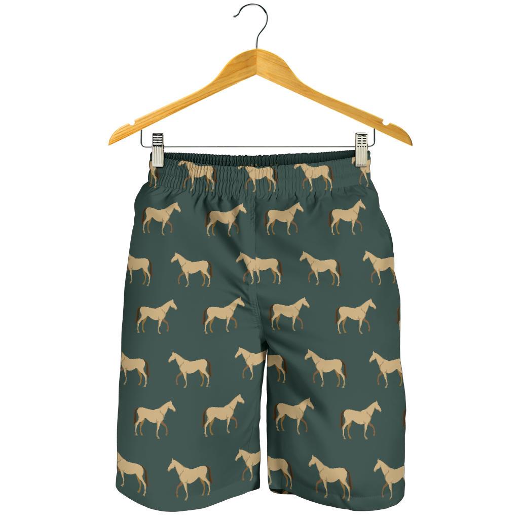 Horse Classic Themed Pattern Print Mens Shorts-JTAMIGO.COM