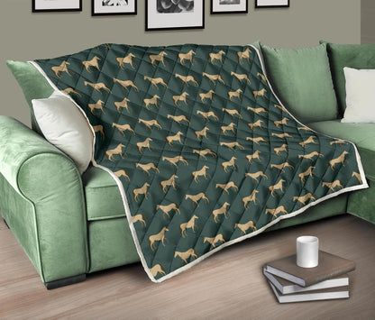 Horse Classic Themed Pattern Print Premium Quilt-JTAMIGO.COM