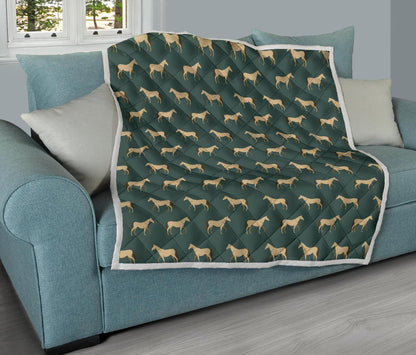 Horse Classic Themed Pattern Print Premium Quilt-JTAMIGO.COM