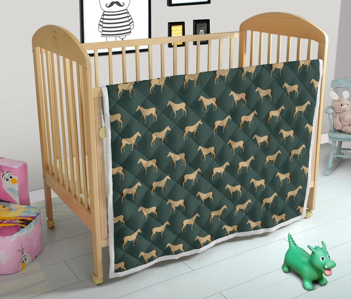 Horse Classic Themed Pattern Print Premium Quilt-JTAMIGO.COM