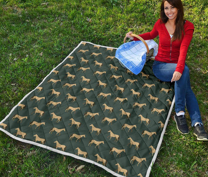 Horse Classic Themed Pattern Print Premium Quilt-JTAMIGO.COM
