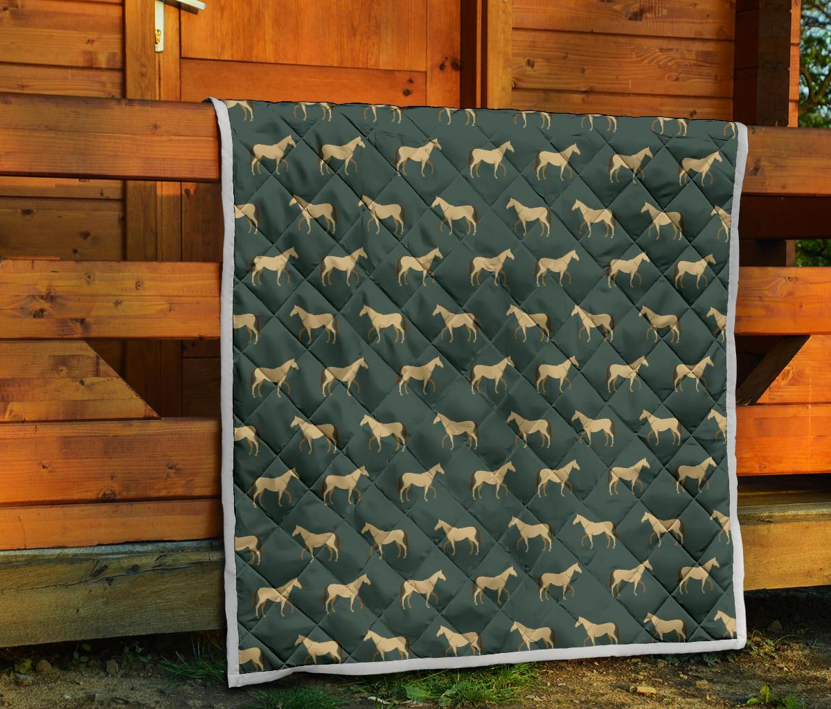 Horse Classic Themed Pattern Print Premium Quilt-JTAMIGO.COM