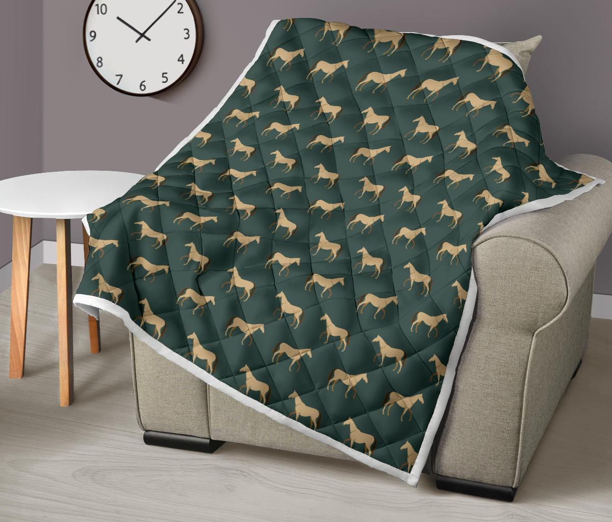 Horse Classic Themed Pattern Print Premium Quilt-JTAMIGO.COM