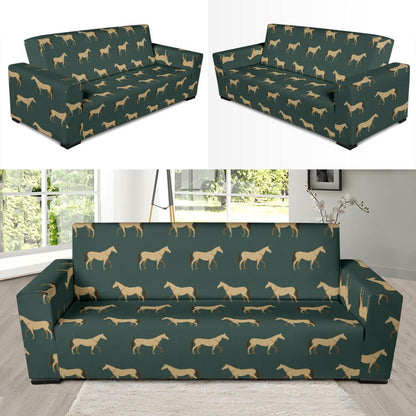 Horse Classic Themed Pattern Print Sofa Slipcover-JTAMIGO.COM