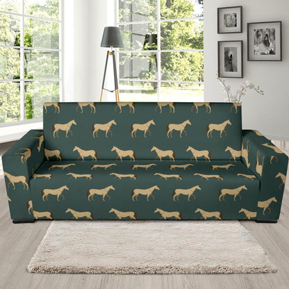 Horse Classic Themed Pattern Print Sofa Slipcover-JTAMIGO.COM