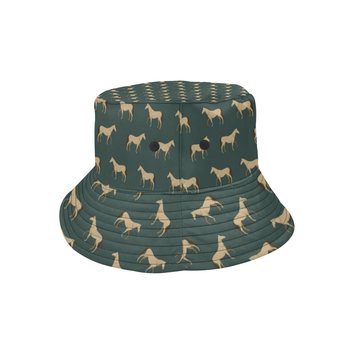 Horse Classic Themed Pattern Print Unisex Bucket Hat