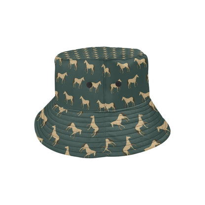Horse Classic Themed Pattern Print Unisex Bucket Hat