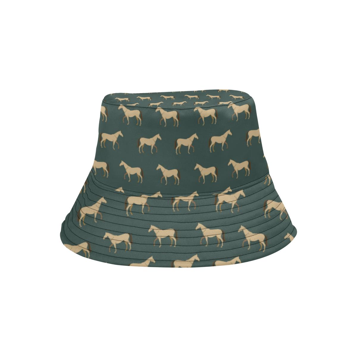 Horse Classic Themed Pattern Print Unisex Bucket Hat