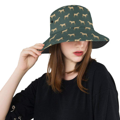 Horse Classic Themed Pattern Print Unisex Bucket Hat